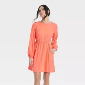 NWT Universal Thread's Balloon Long Sleeve Mini A-Line Dress - Cor…